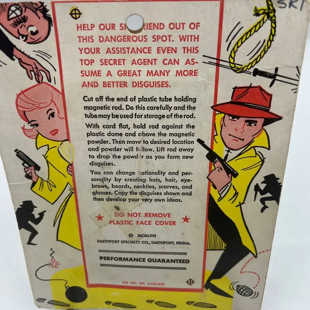 Vintage HIGH SPY Wooly Willy 1966‎ Magnetic Wand Hair Toy NO WAND Rare Susie